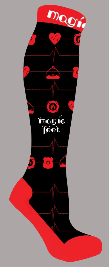 outside of magic feet compression sock