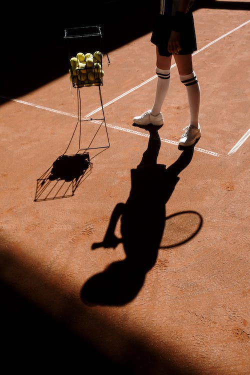 Tennis player warming up.