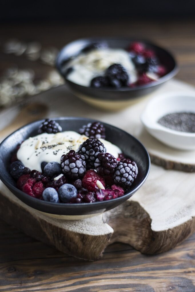 Different berries in a bowl.