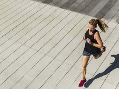 A woman running