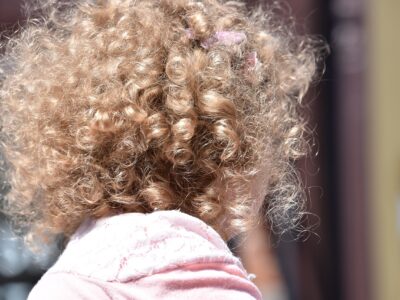 A girl's curly hair.