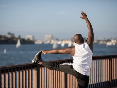 Man stretching.